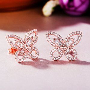 Cute Silver Gold Rose Gold Plated Animal Earring Stud for Women, HA4487